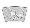 2005中国乙酉（鸡）年金银纪念币1盎司扇形银质纪念币