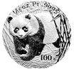 （2002年）熊猫金币发行20周年银铂纪念币1/10盎司铂质纪念币