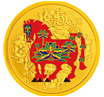 2014中国甲午（马）年圆形彩色金银纪念币套装